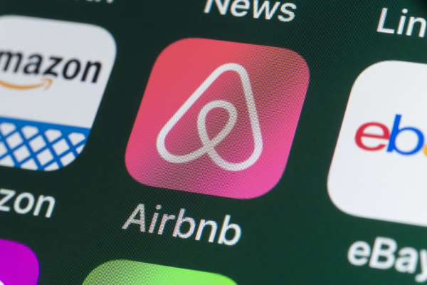 Airbnb app on screen